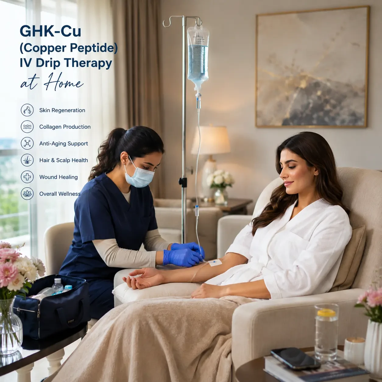 GHK-Cu (Copper Peptide) IV Drip Therapy at Home