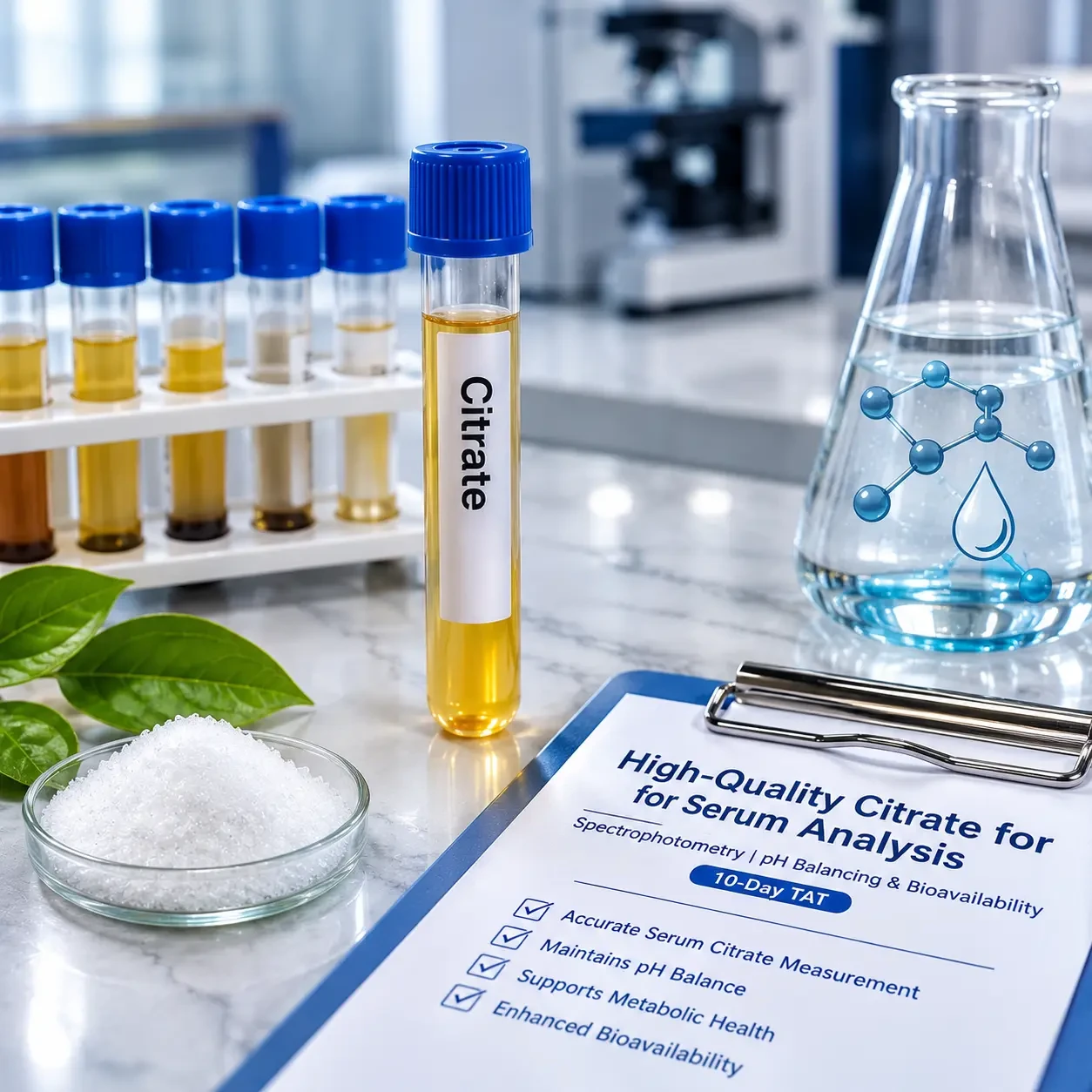 High-Quality Citrate for Serum Analysis | Spectrophotometry | pH Balancing & Bioavailability | 10-Day TAT