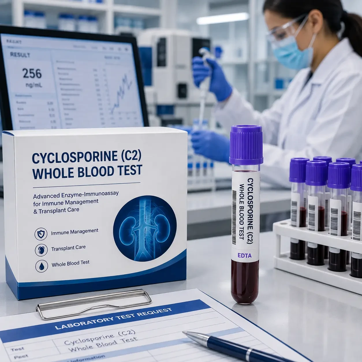 Cyclosporine (C2) Whole Blood Test – Advanced Enzyme-Immunoassay for Immune Management & Transplant Care