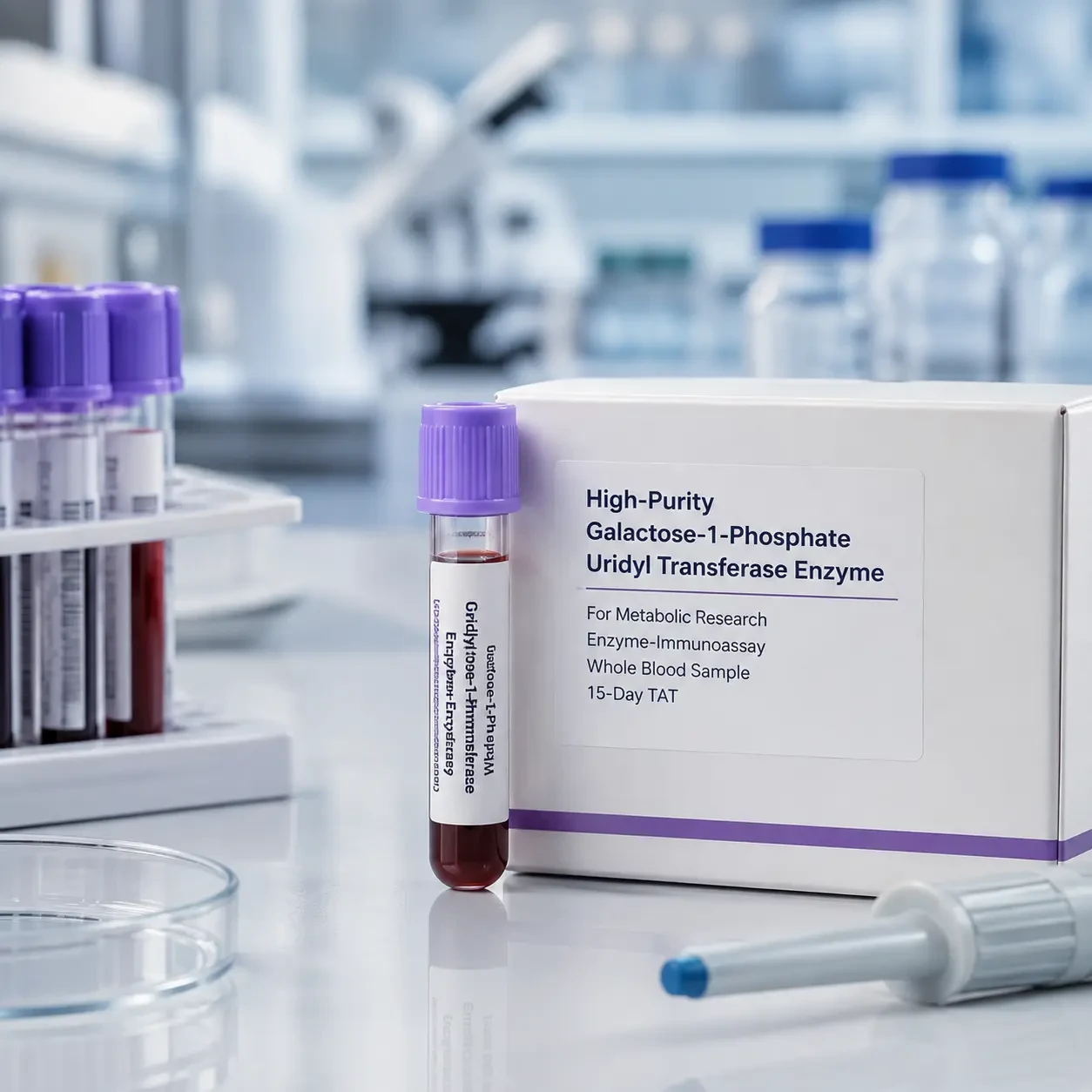 High-Purity Galactose-1-Phosphate Uridyl Transferase Enzyme for Metabolic Research, Enzyme-Immunoassay, Whole Blood Sample, 15-Day TAT