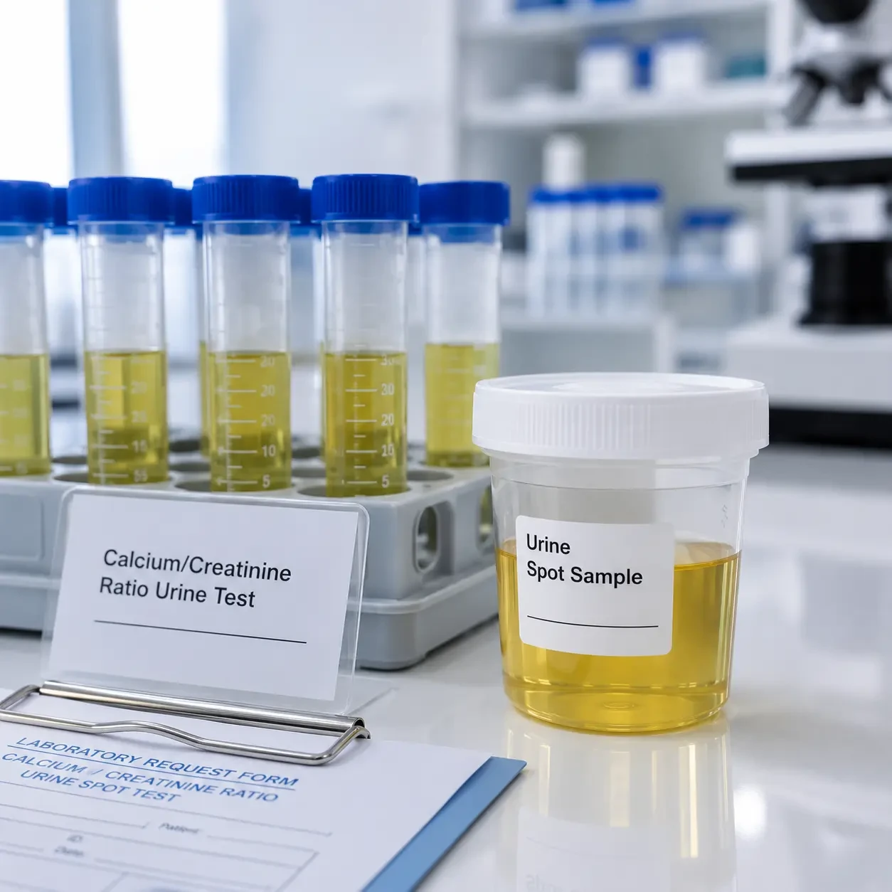 Calcium/Creatinine Ratio Urine Spot Test – Accurate Calcium Metabolism Analysis for Kidney Stones, Hypercalciuria, and Bone Health
